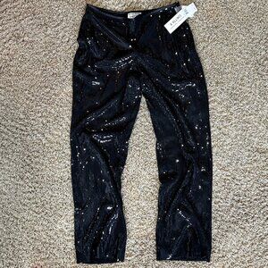 CHETTA B Black Sequin Dress Pants Sherrie Bloom Peter Noviello in Sz 12  NWT
